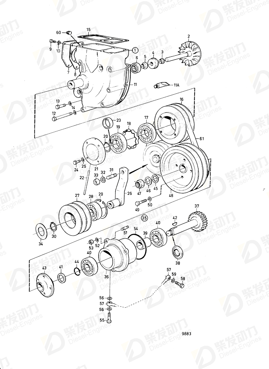 沃尔沃 循环泵V型皮带 966959 图纸